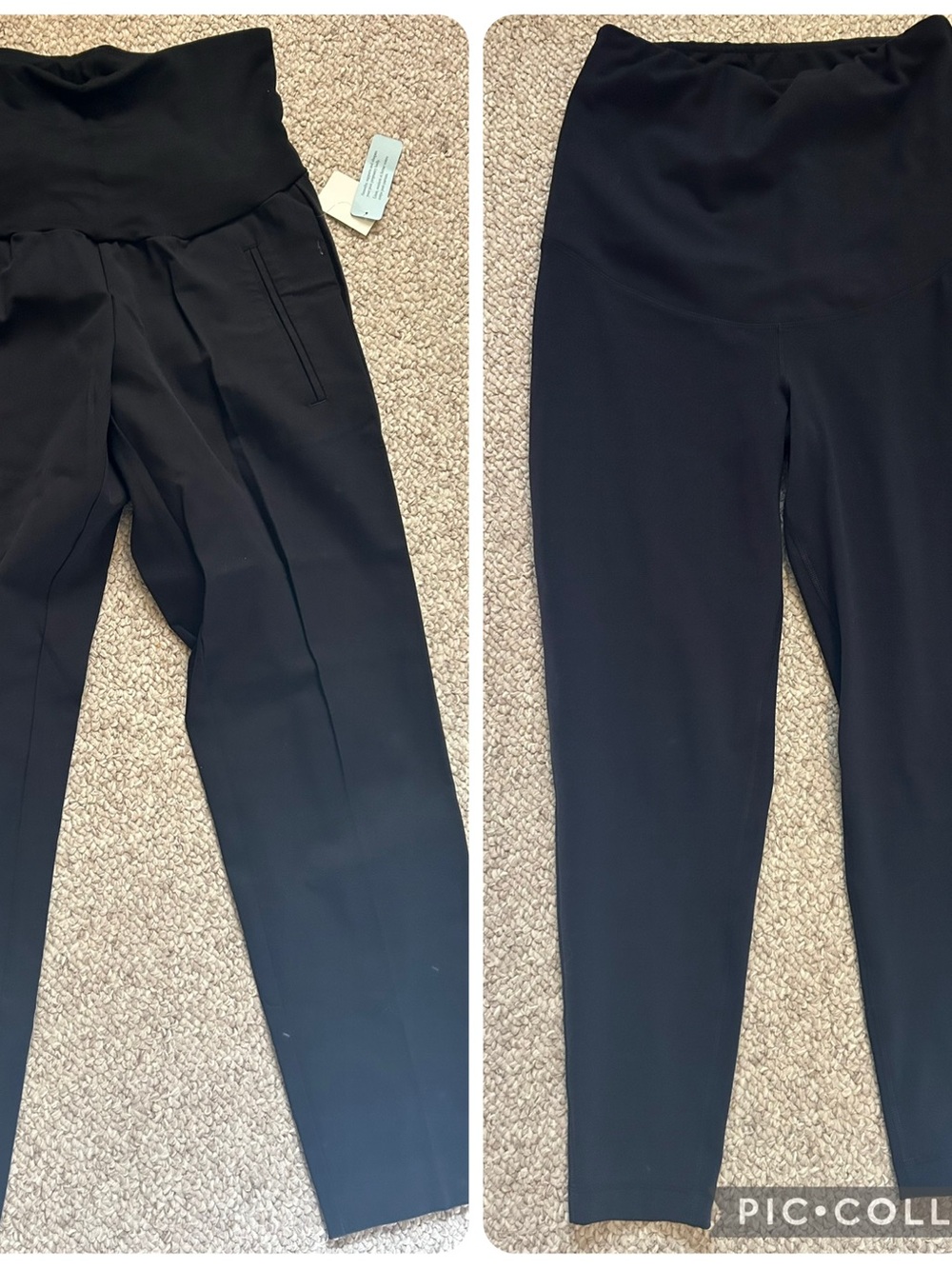 Lot: Two pairs of postpartum black pants medium